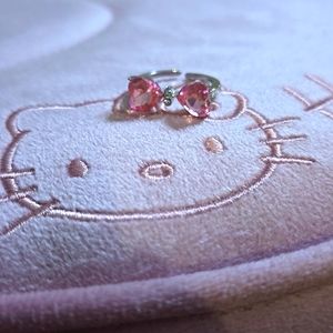 Adjustable Pink Bow Ring